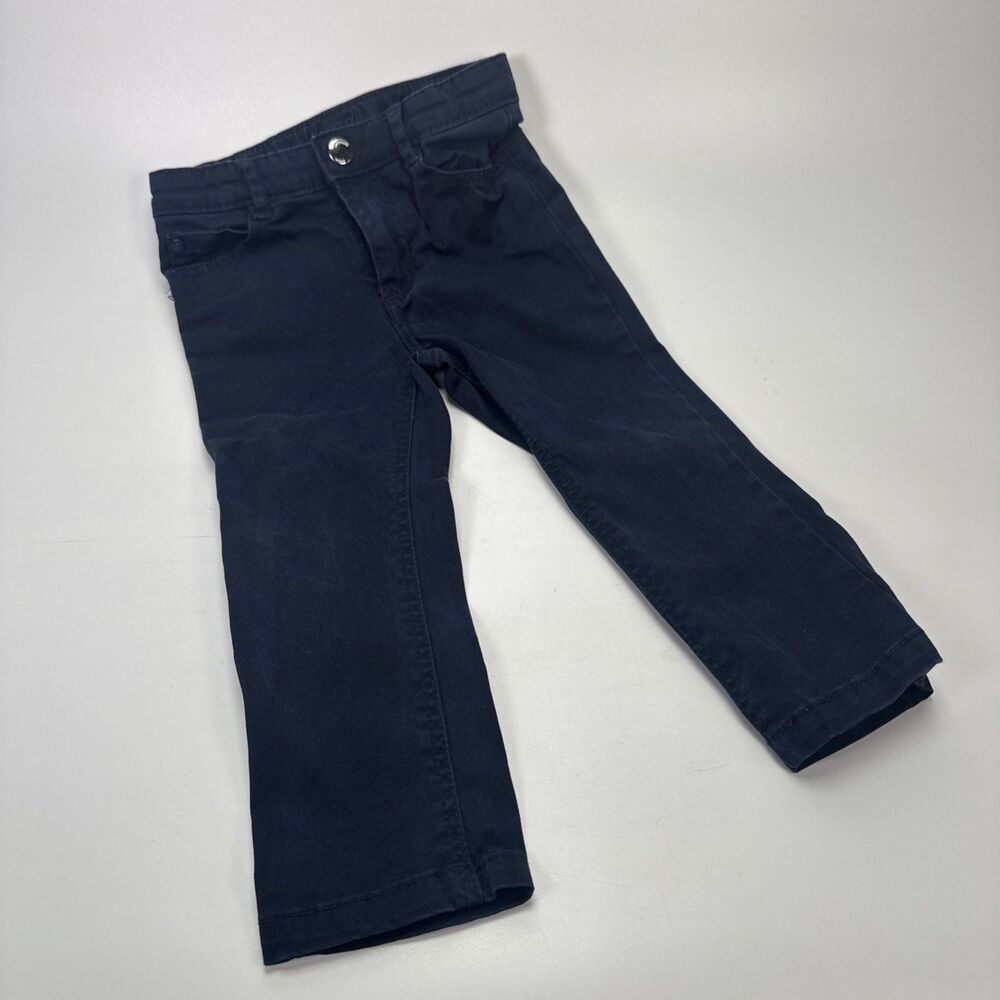 Jacadi Boys Blue Pants 24 Months Zip Button Stretch